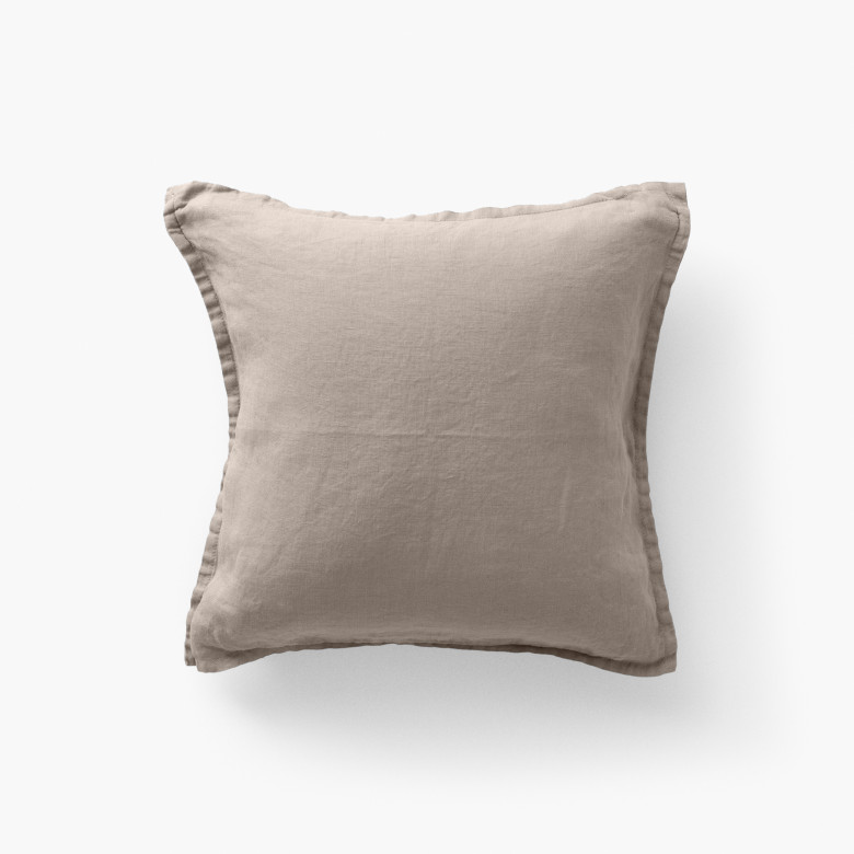 Housse de coussin lin lavé Songe grège