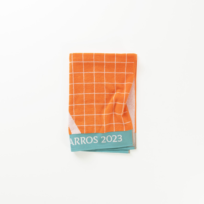 Serviette de toilette joueur•se coton bio Roland-Garros 2023 terre battue