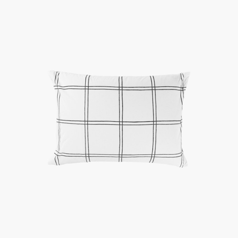 Taie d'oreiller rectangulaire réversible percale de coton Grizzli