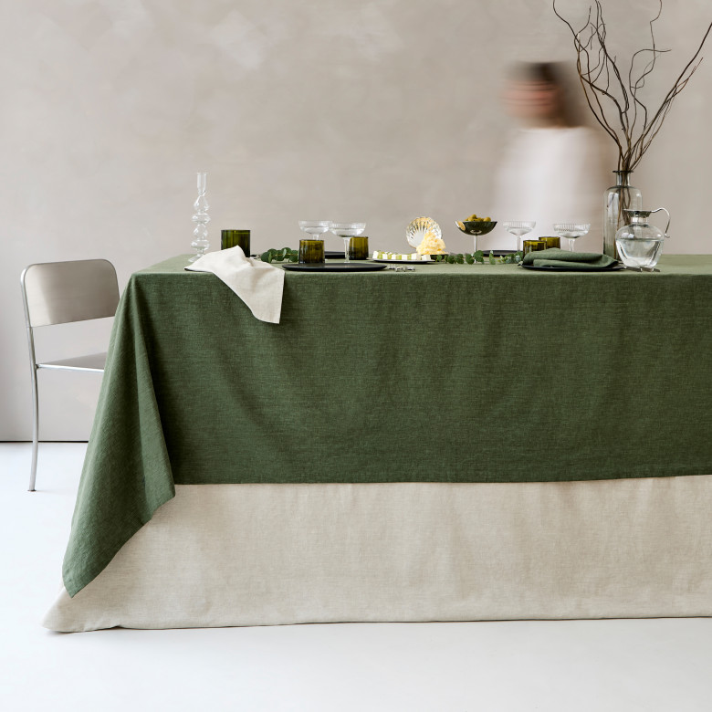 Nappe rectangulaire coton et lin Signature bocage