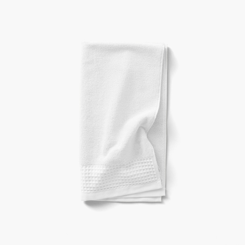 Serviette de toilette bouclette de coton biologique Source blanc