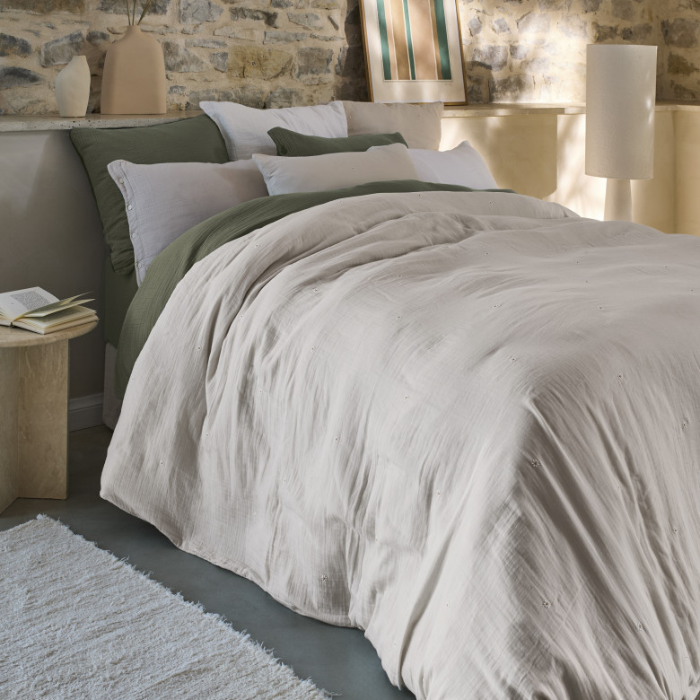 Housse de couette gaze de coton Zéphire dune marguerite