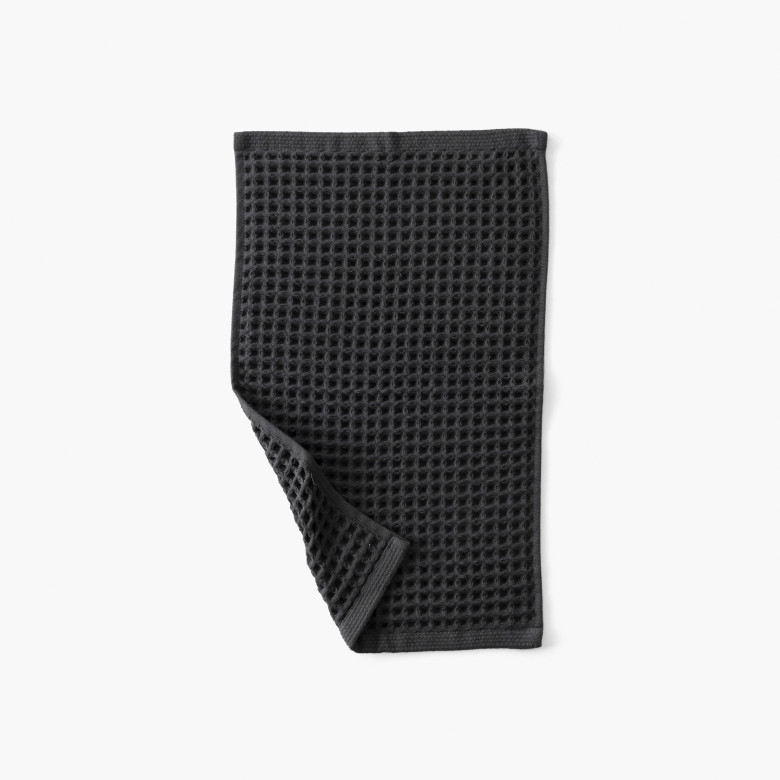 Serviette invité coton bio Quadro charbon
