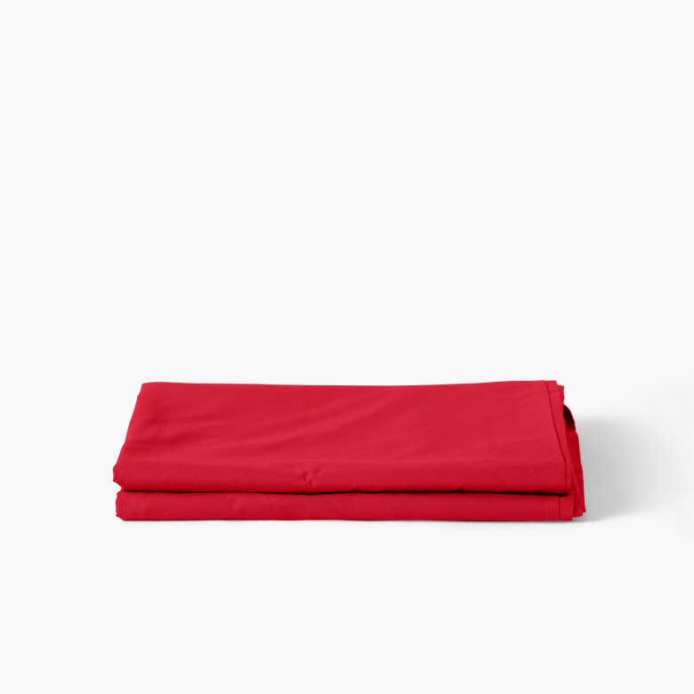 Drap de lit percale de coton Neo rouge