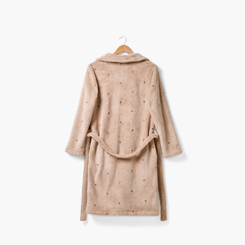 Robe de chambre polaire femme Zéphire pralin coeur