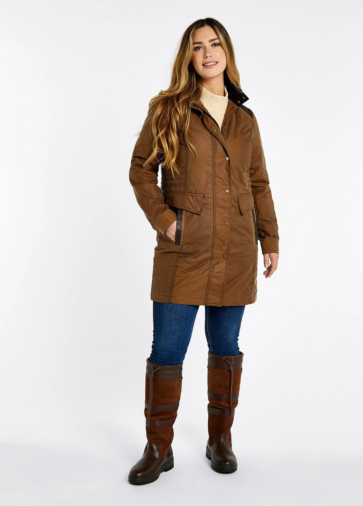 Blacklion Ladies Waxed Cotton Jacket - Cigar