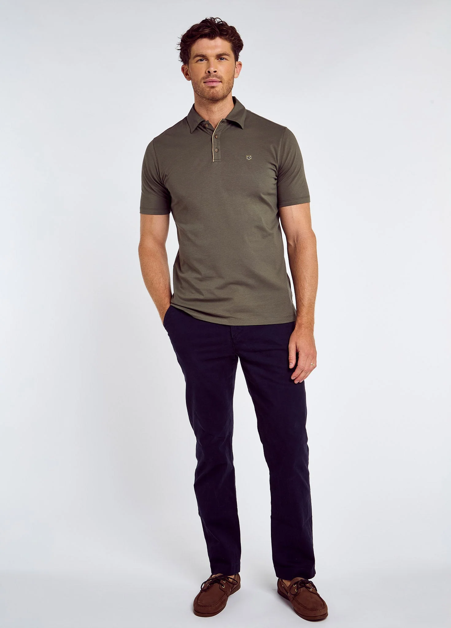 Kilmurray Men's three-button polo - Kelp