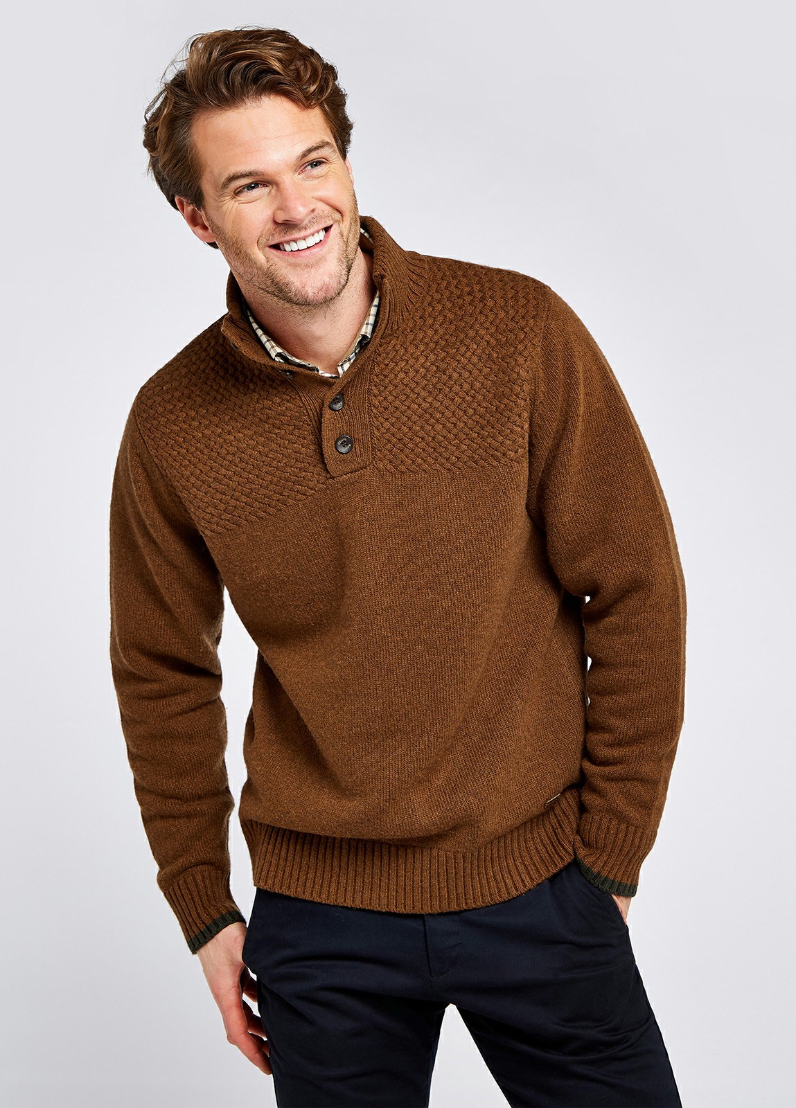 Dubarry Roundwood Knitted Sweater Men's Knitwear Brown