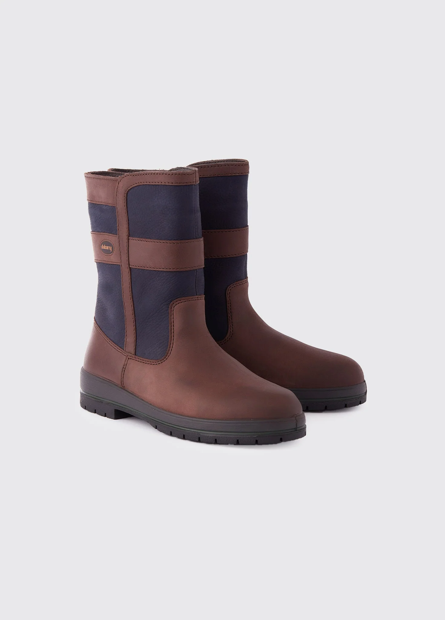 Roscommon Men's Short Rain Boot - Navy/Brown