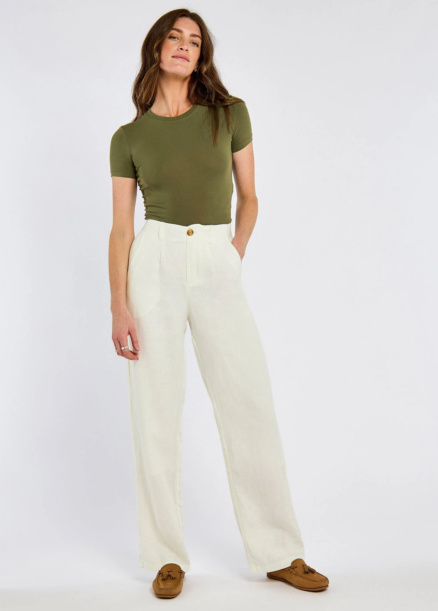 Kelby Ladies' linen trousers - White