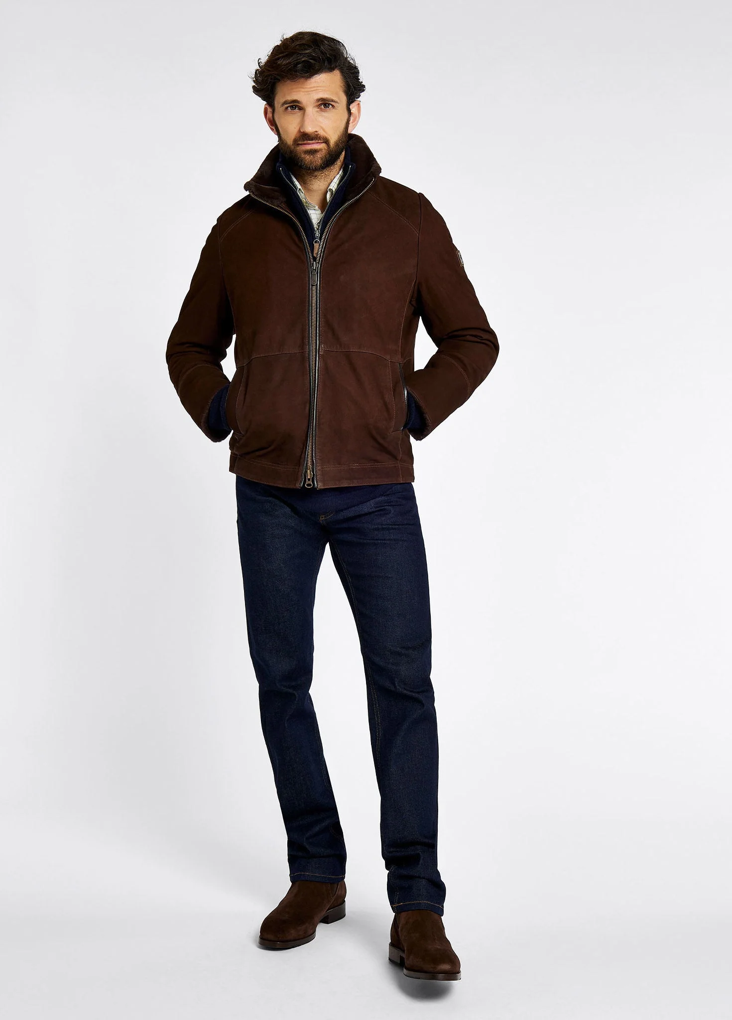 Merriman Men's leather jacket – Walnut