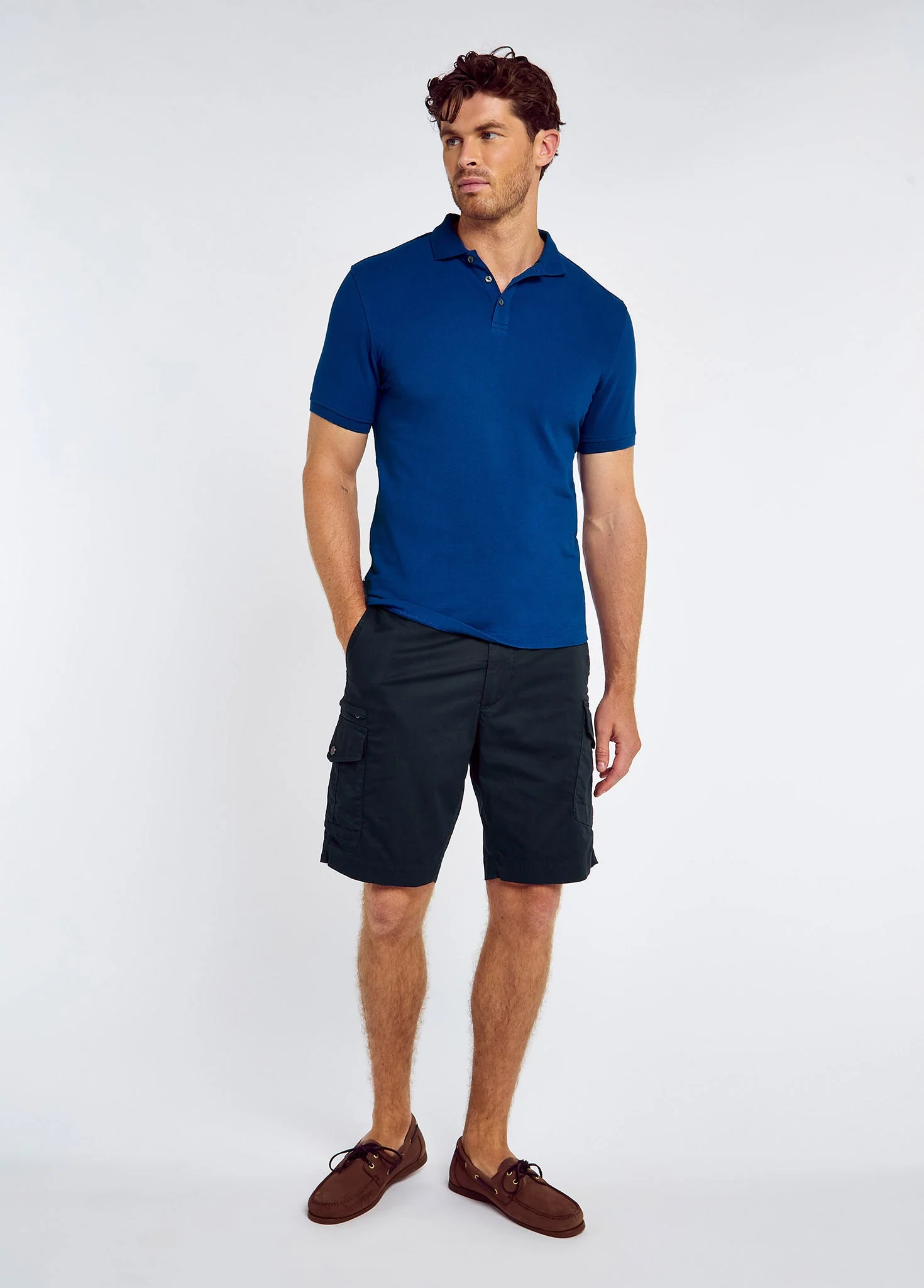 Jennings Men's cotton pique polo- Cobalt