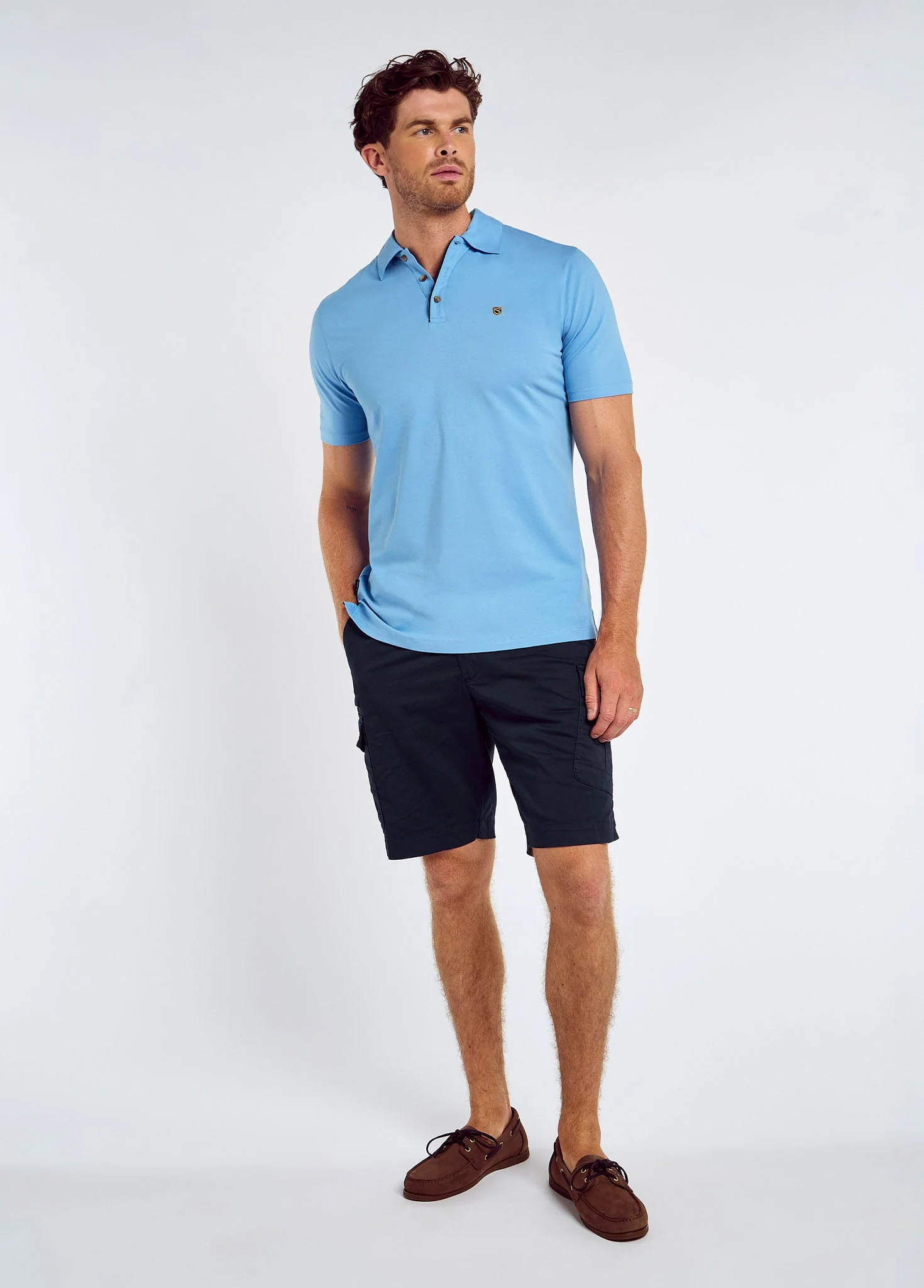 Kilmurray Men's three-button polo - Azure