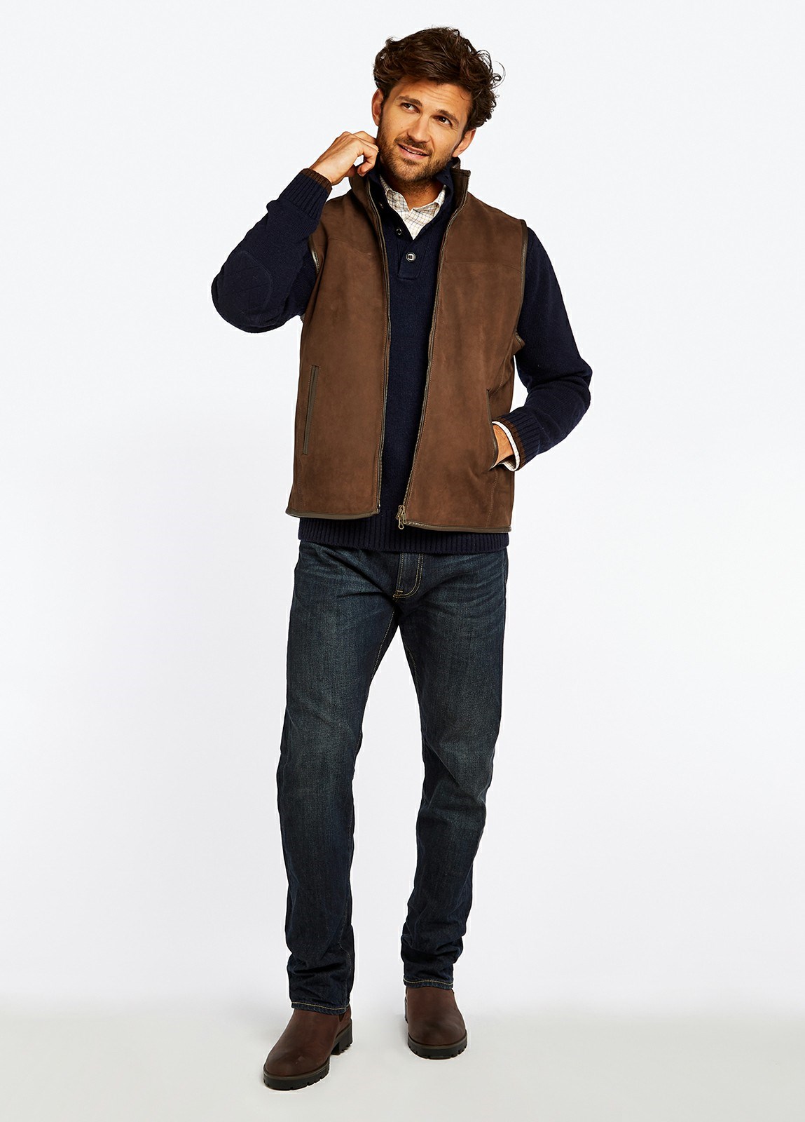 Dubarry Dunhill Leather Men's Vest Brown