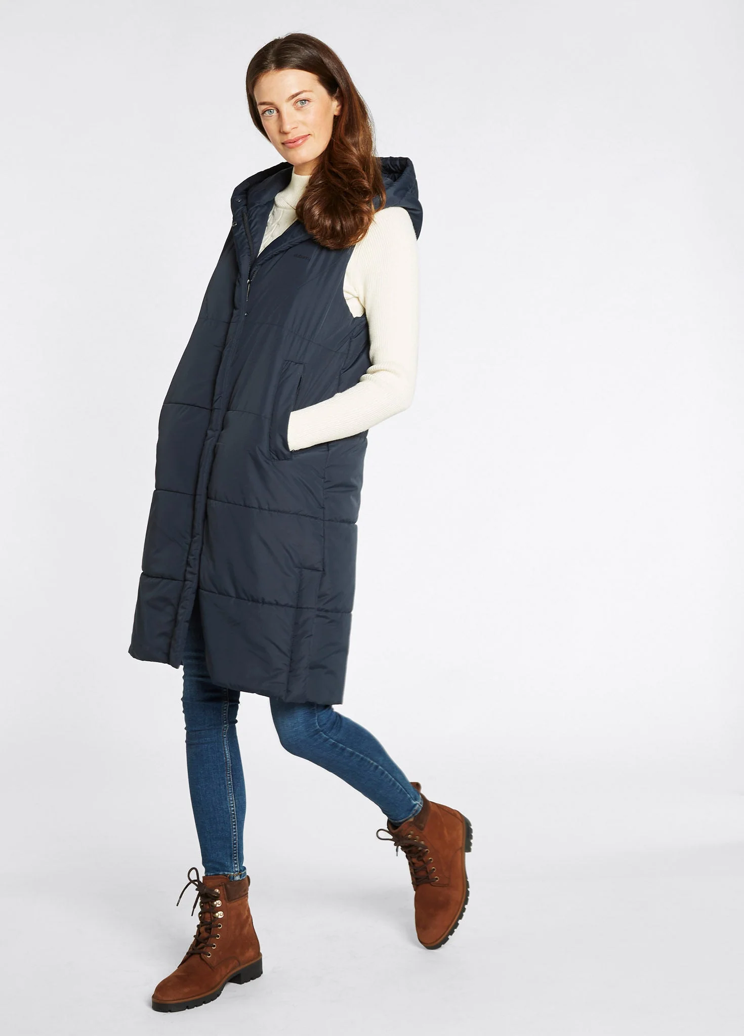 Ryan Women's Hooded Vest - Navy