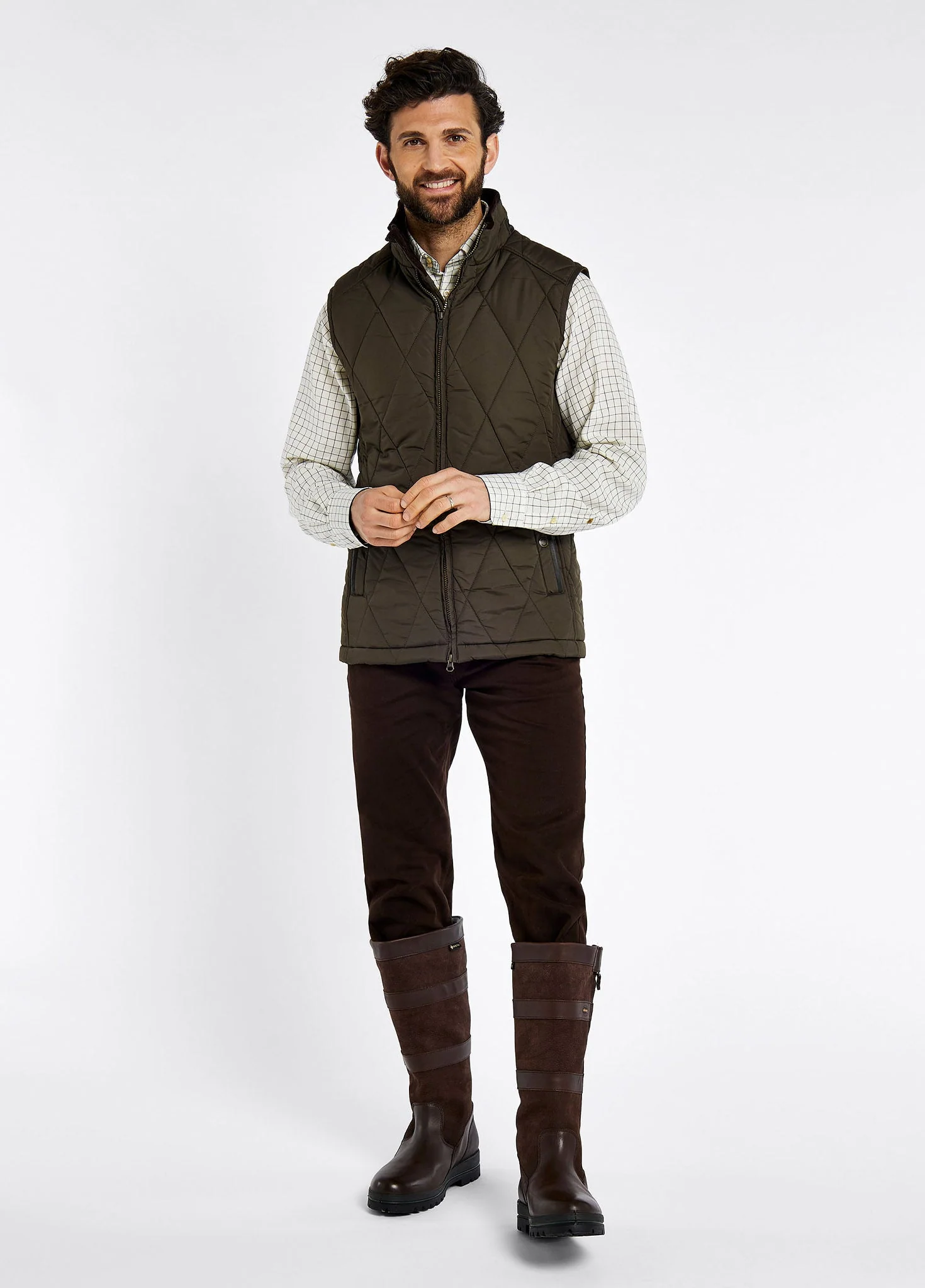 Colamber Men's Quilted Vest - Olive