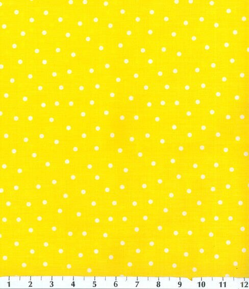 Polka Dots on Yellow Quilt Cotton Fabric by Keepsake Calico
