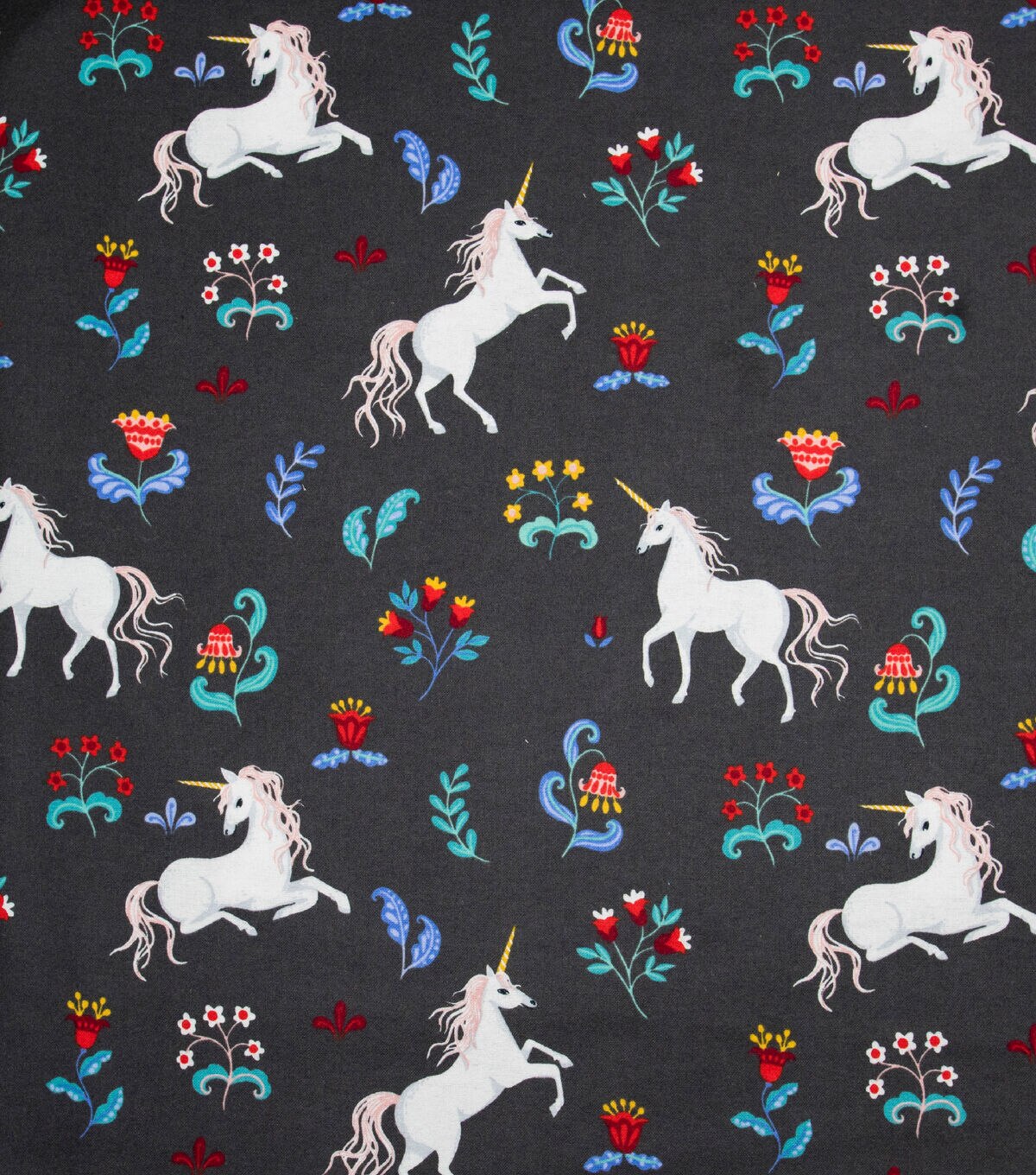 Folk Unicorn Super Snuggle Flannel Fabric