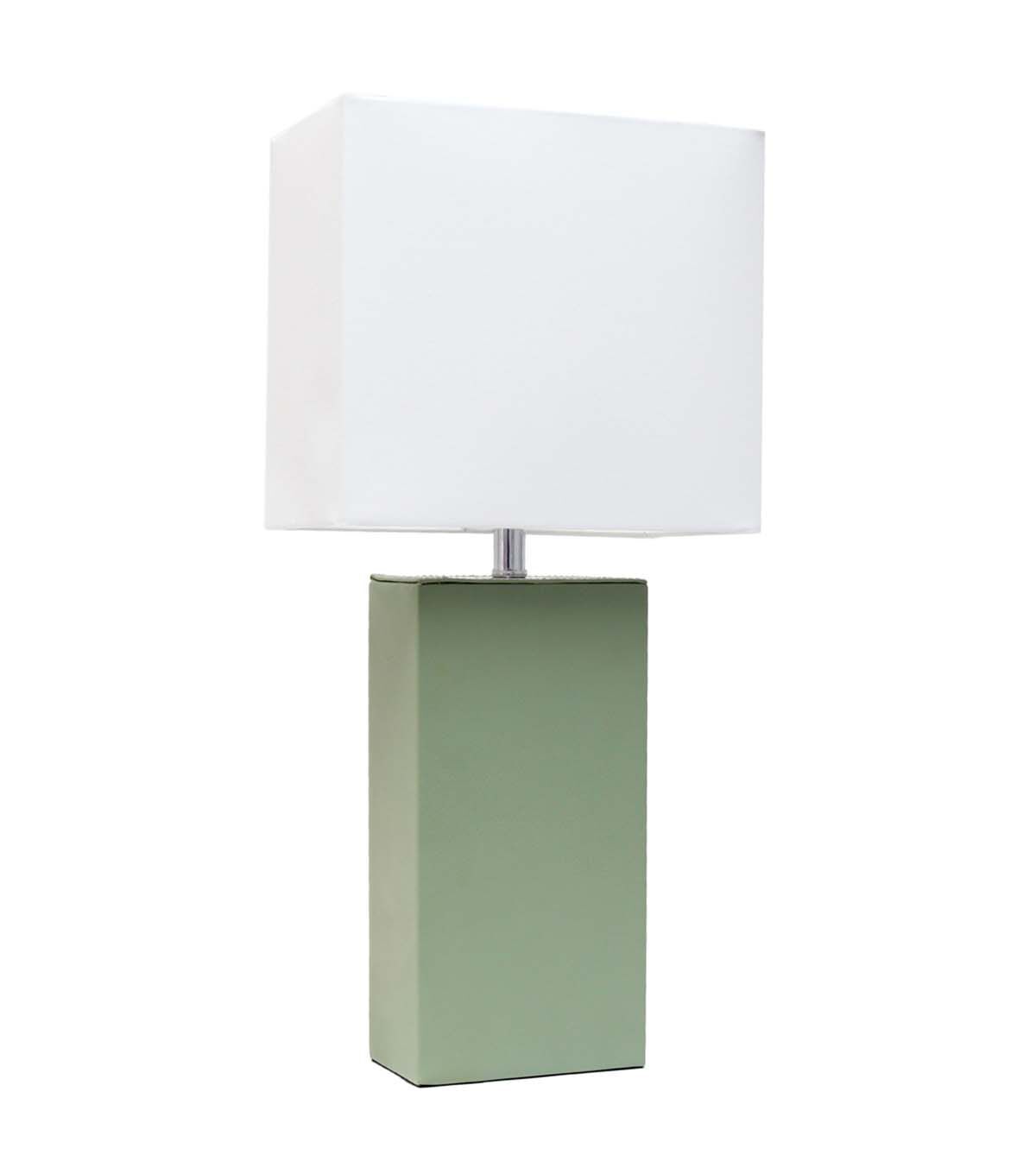 All The Rages 21 Leather Base Modern Lamp With Fabric Shade