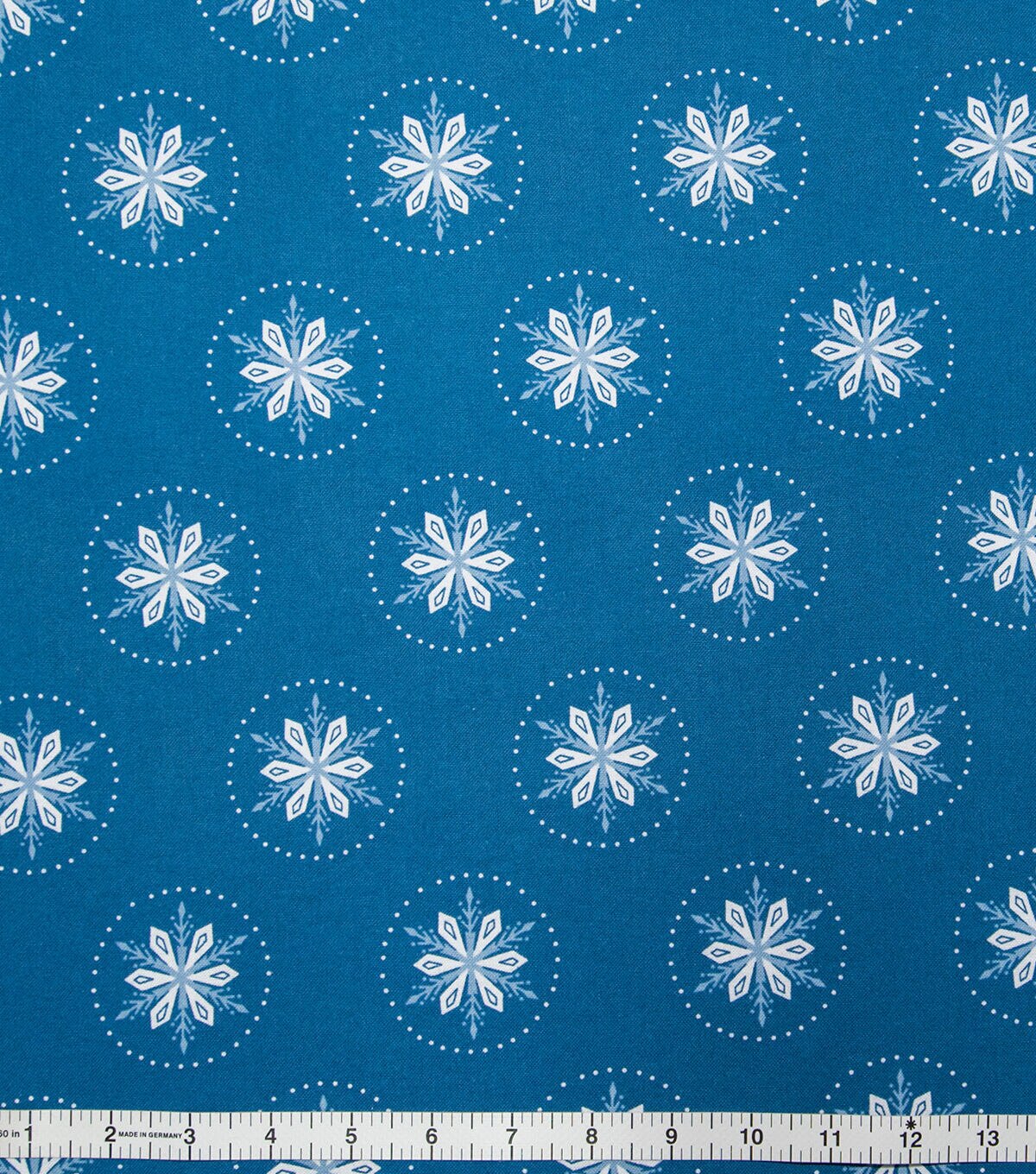 Super Snuggle Folk Snowflake On Navy Flannel Fabric