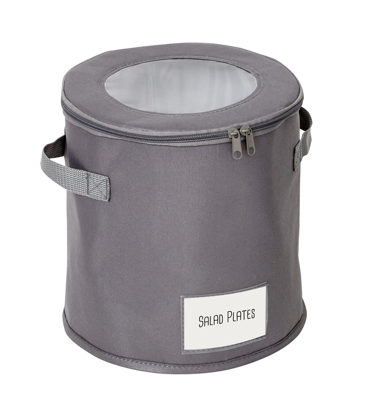 Honey Can Do 10 Gray Round Dinnerware Storage Box