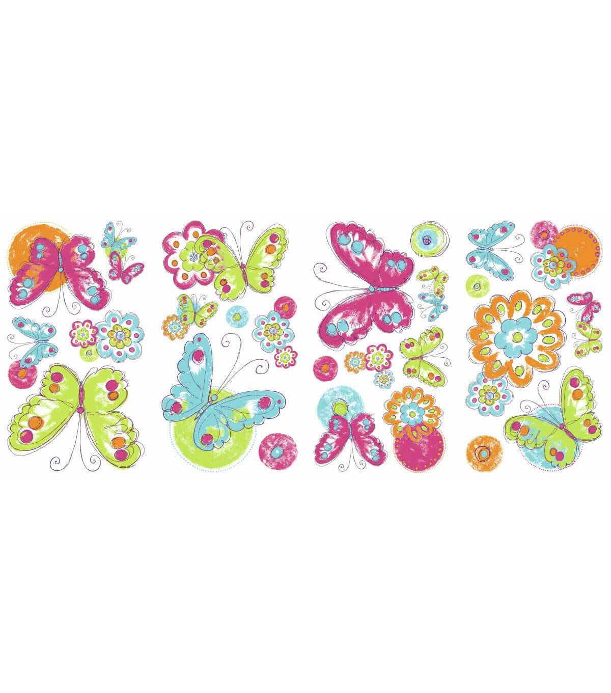 RoomMates Wall Decals Brushwork Butterfly