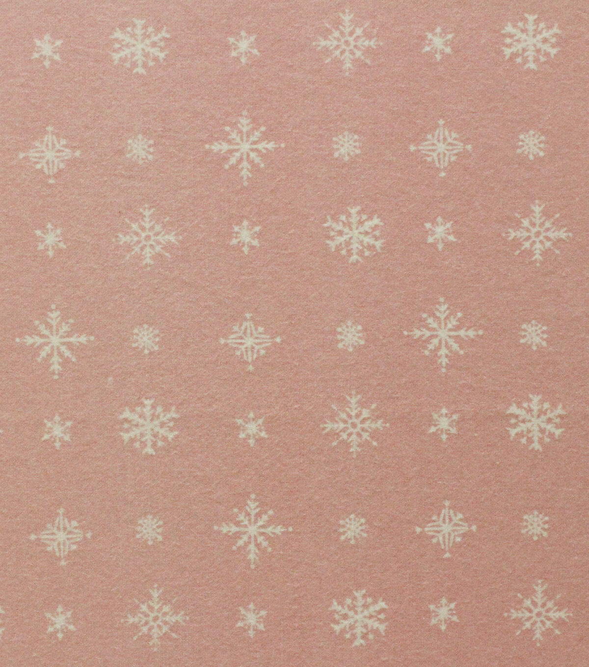 Snowflakes on Pink Super Snuggle Christmas Flannel Fabric