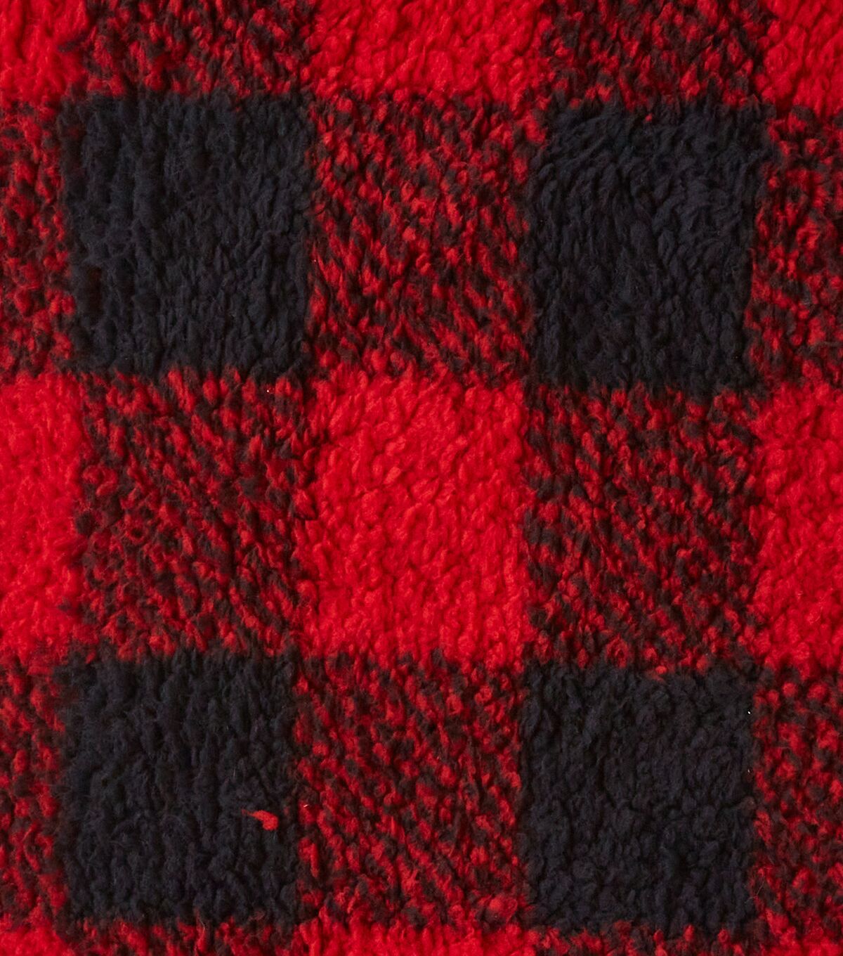 Eddie Bauer Red & Black Buffalo Check Faux Shearling Sherpa Fabric