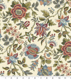 Floral on Yellow Premium Cotton Fabric