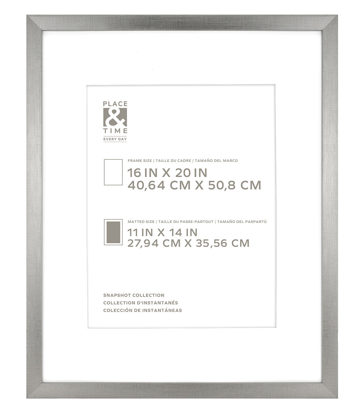 16 x 20 Matted to 11 x 14 Snapshot Gallery Frame by Place & Time
