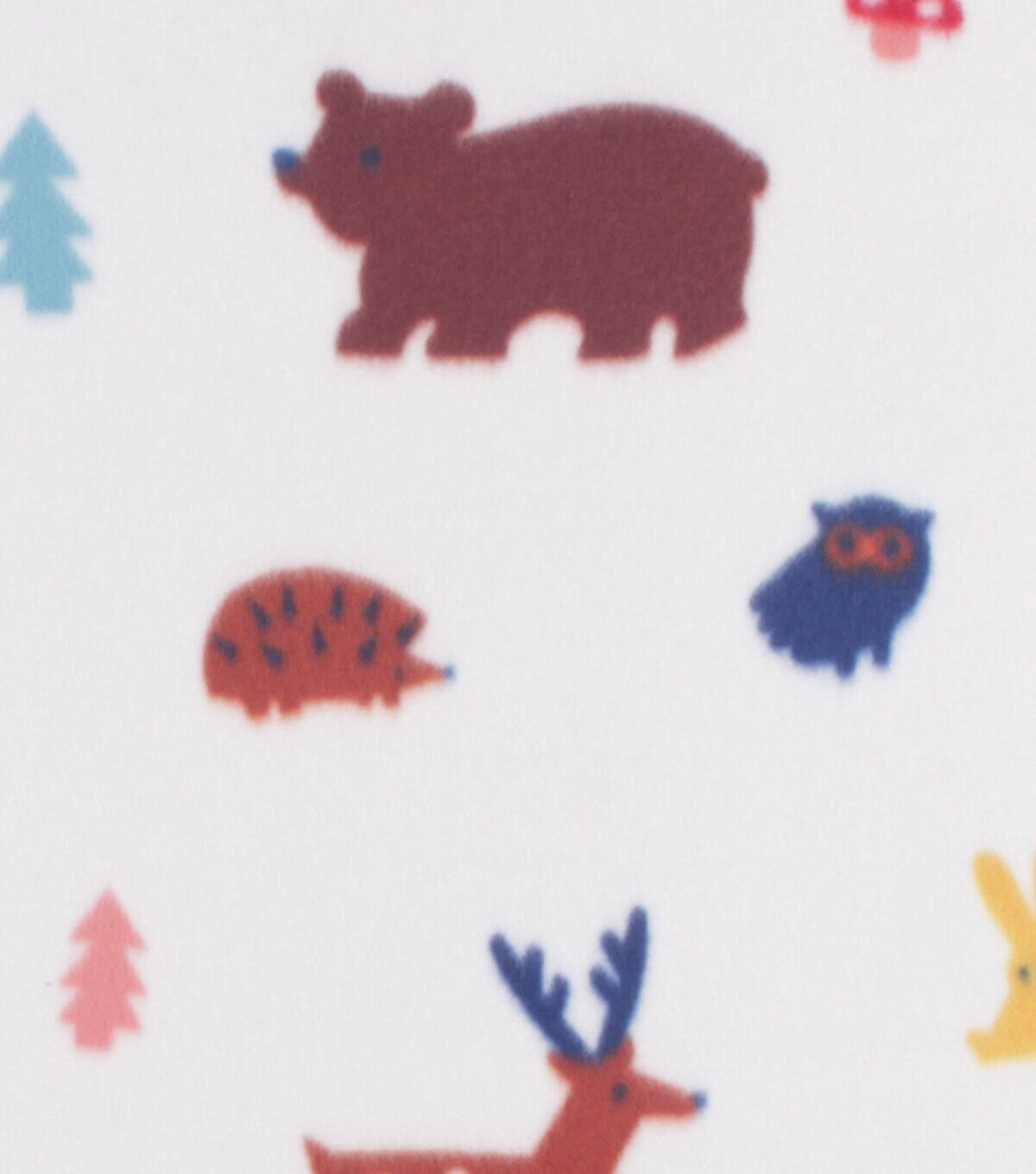 Woodland Animals Blizzard Prints Fleece Fabric
