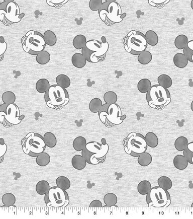 Mickey Drawn Head Toss Disney Cotton Fabric