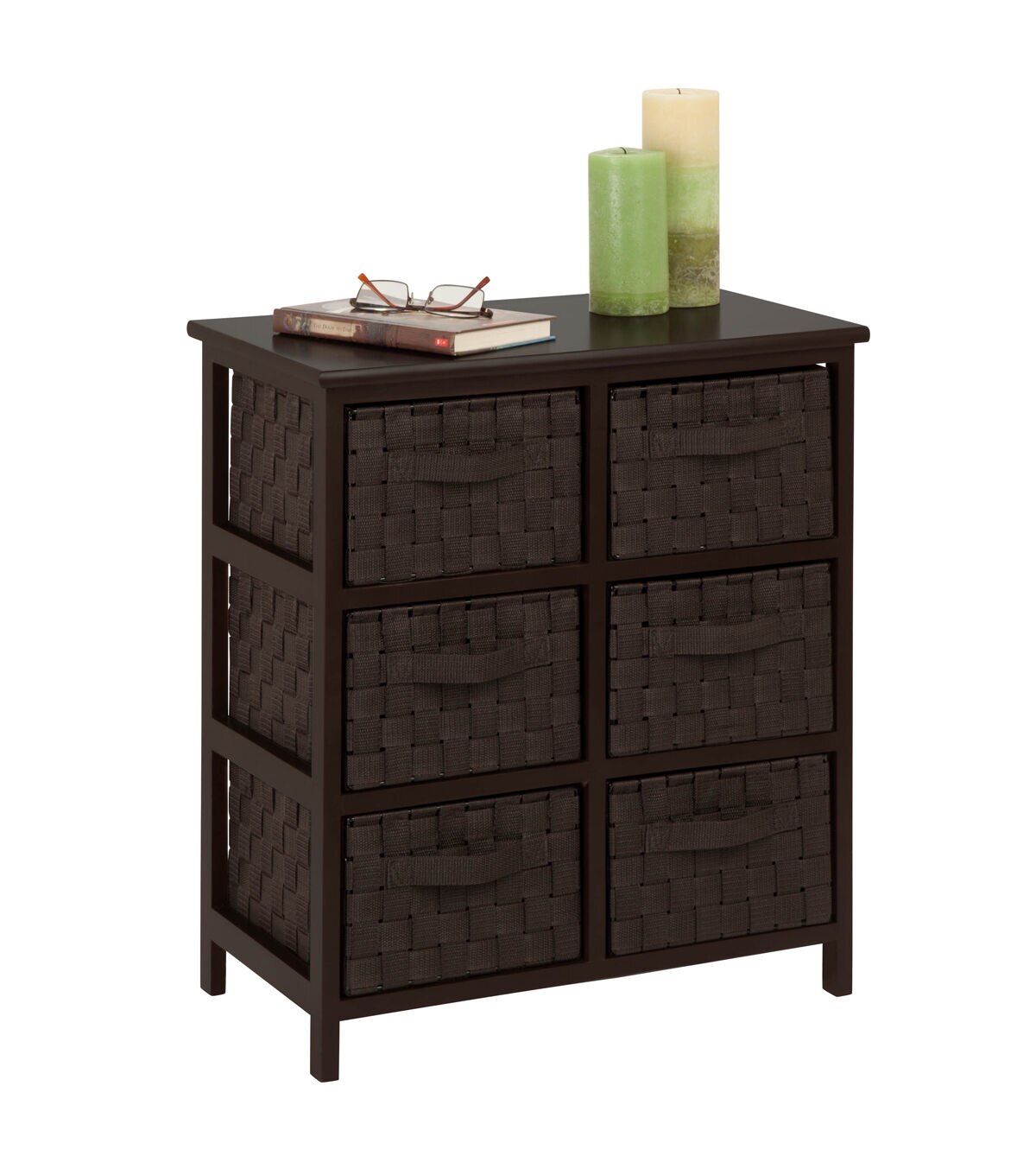 Honey Can Do 21.5 x 24.5 Espresso Woven 6 Drawer Storage Chest