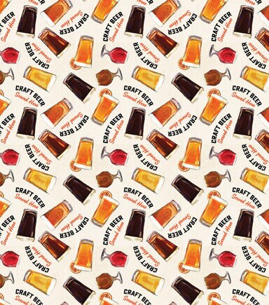 Springs Creative Craft Beer Novelty Print Cotton Fabric