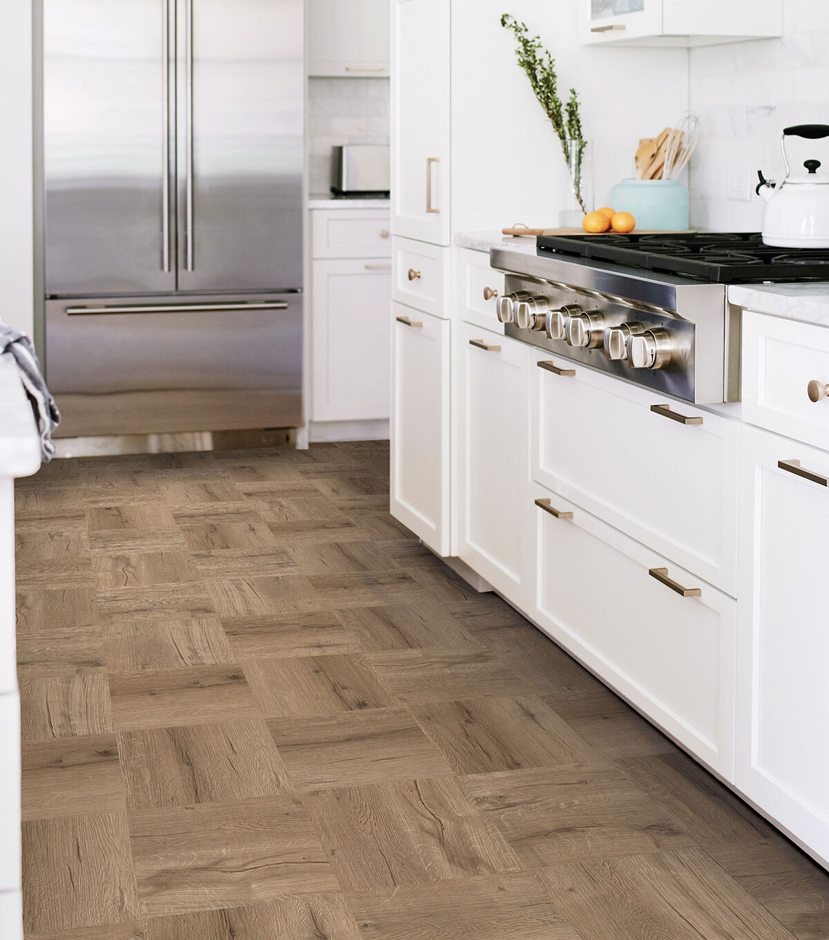 FloorPops Pickling Peel & Stick Floor Tiles