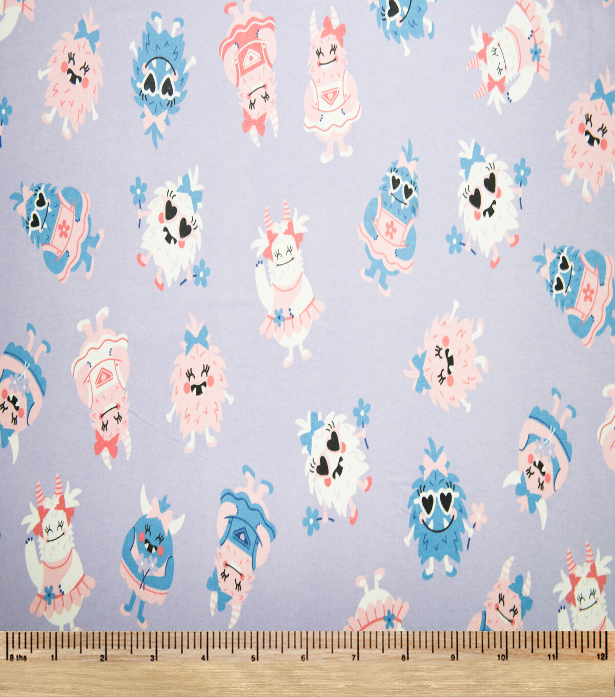 Super Snuggle Multi Girly Monsters Flannel Fabric