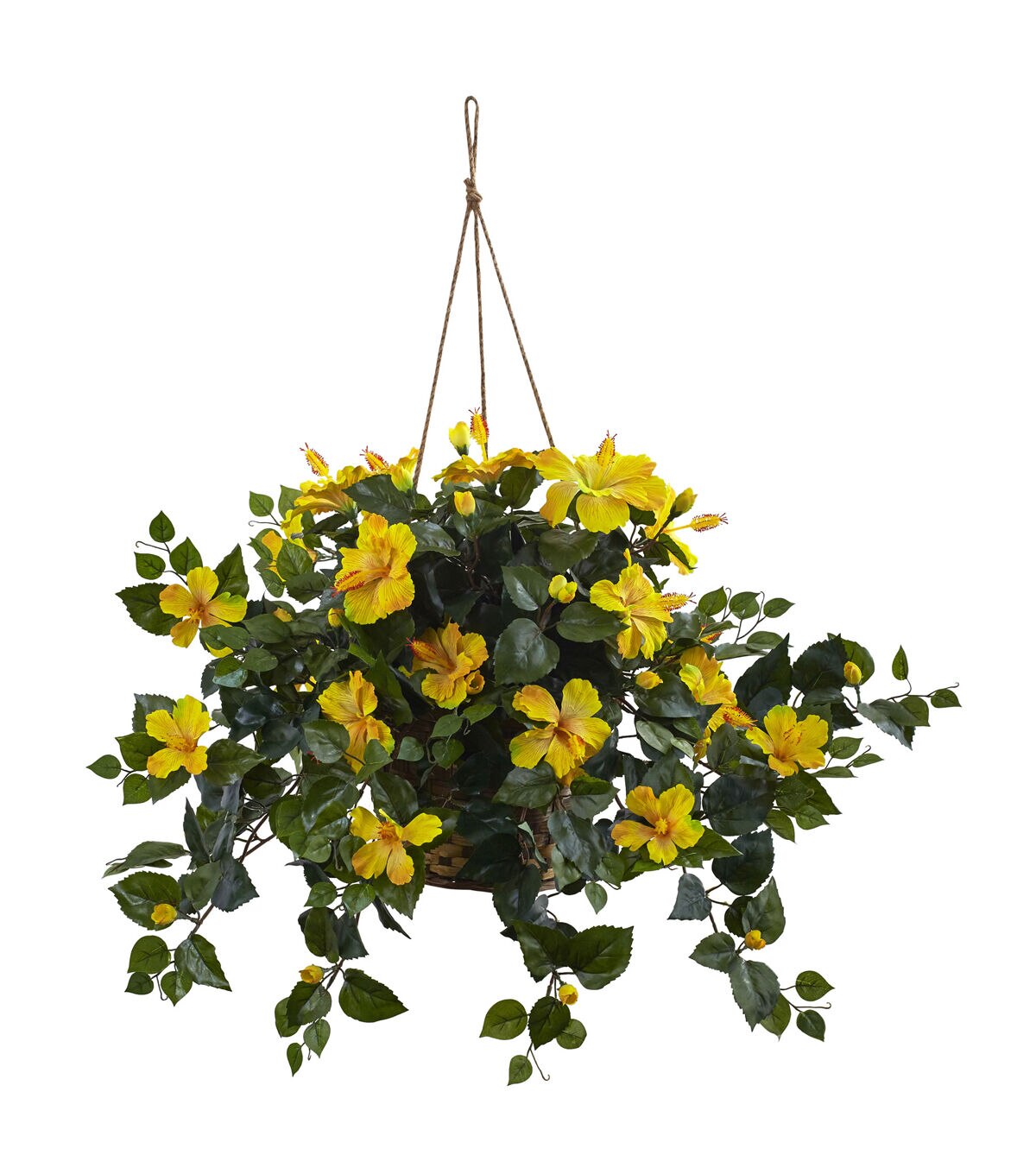 Nearly Natural Hibiscus in Hanging Basket