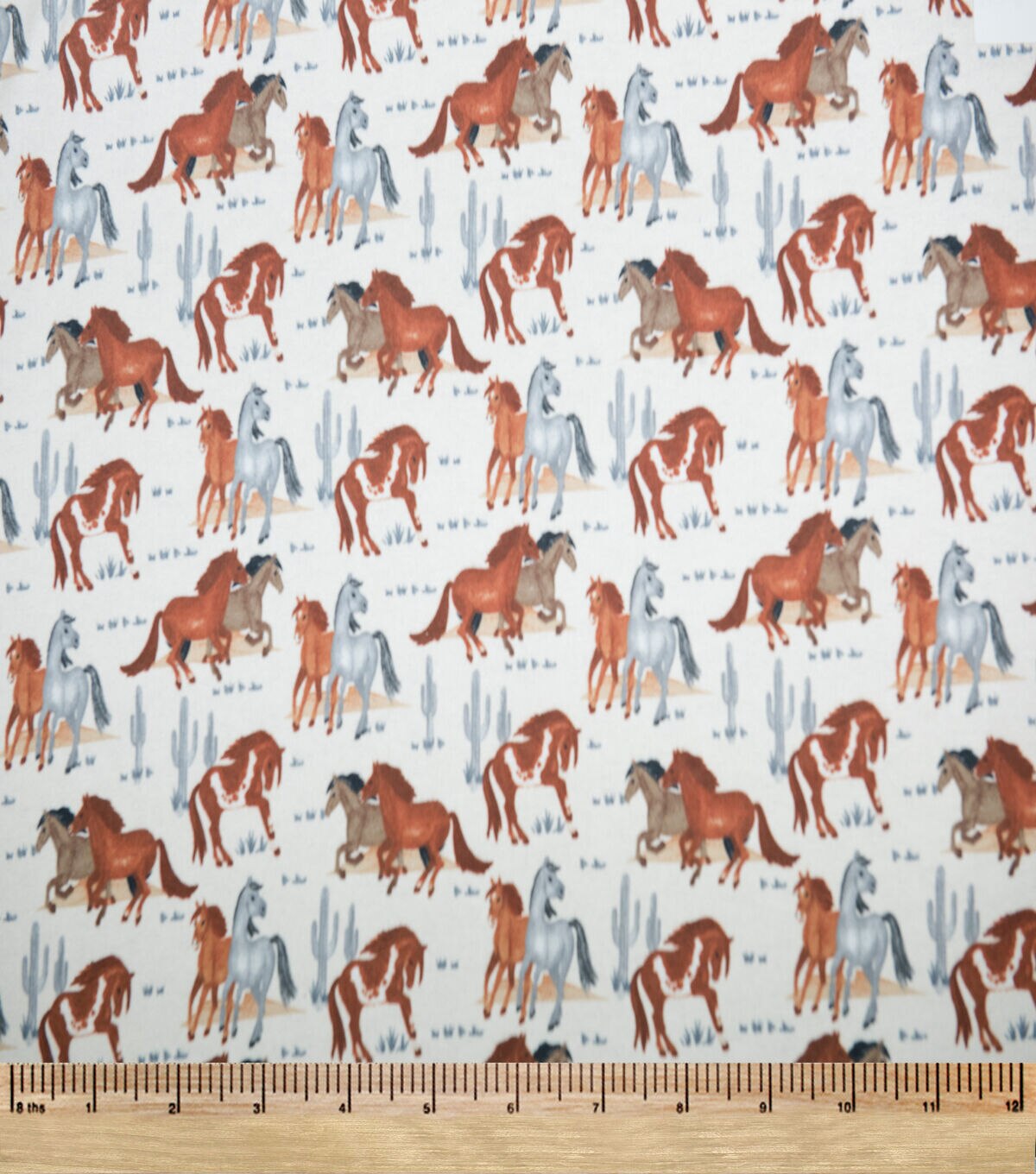 Super Snuggle Multi Horses Flannel Fabric