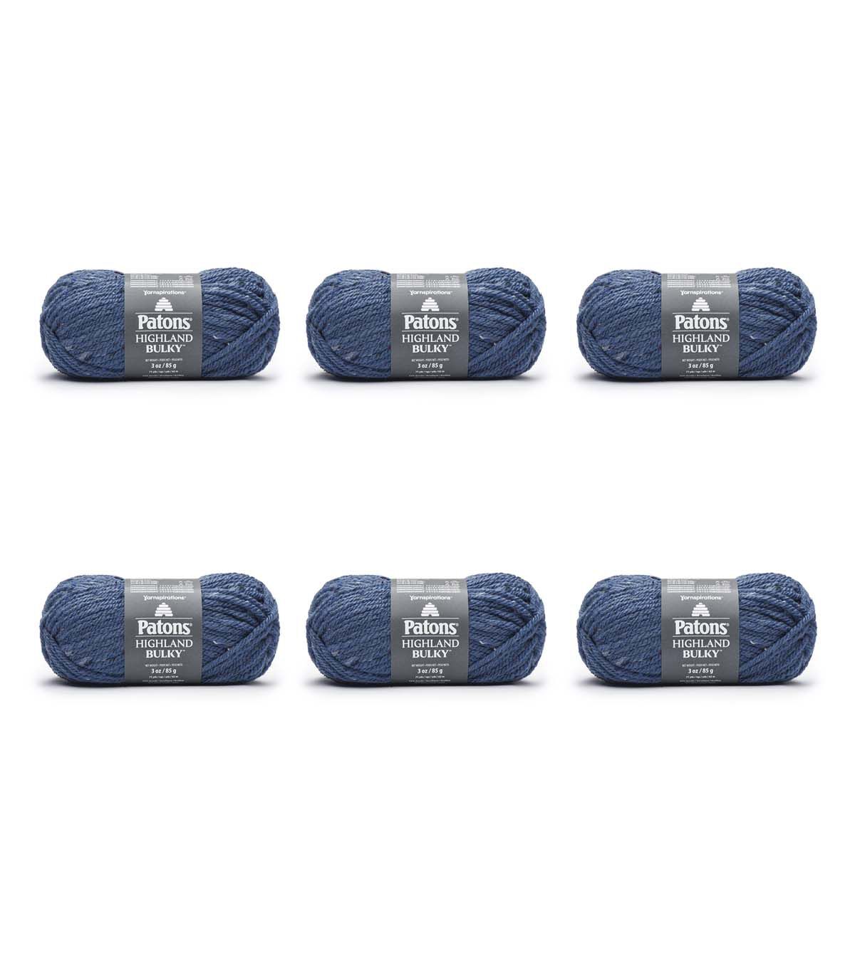 Patons Highland Tweeds 71yds Super Bulky Wool Blend Yarn 6 Bundle
