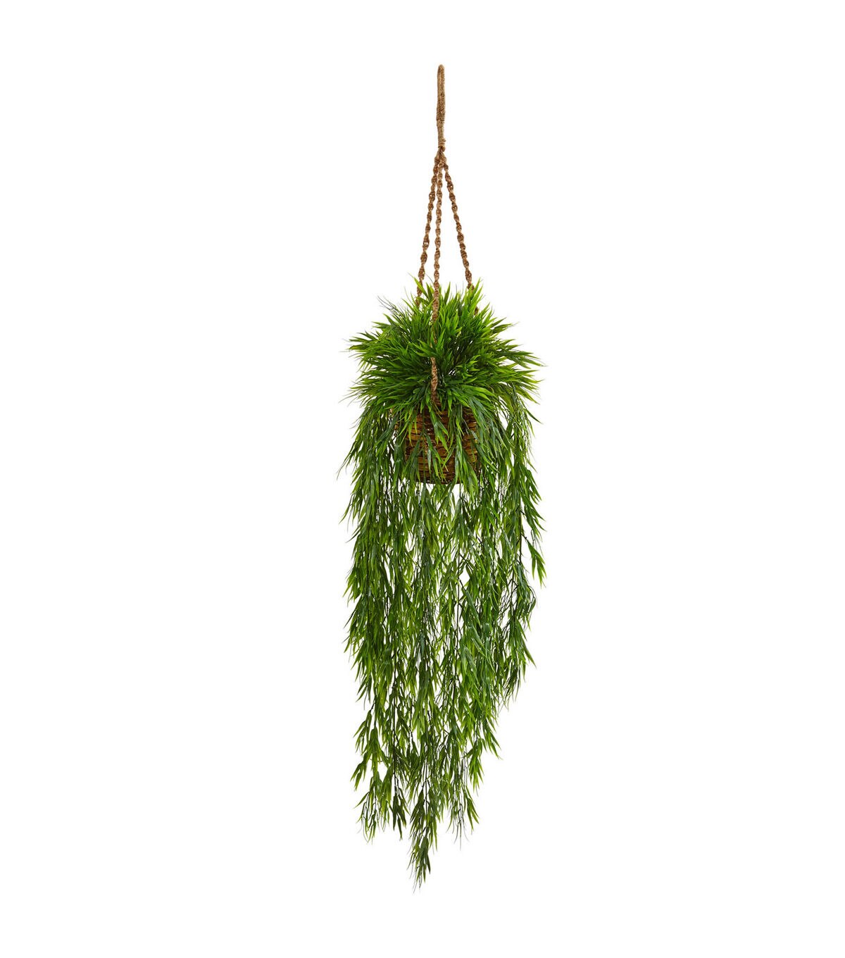 Nearly Natural 43 Mini Bamboo Artificial Plant Hanging Basket