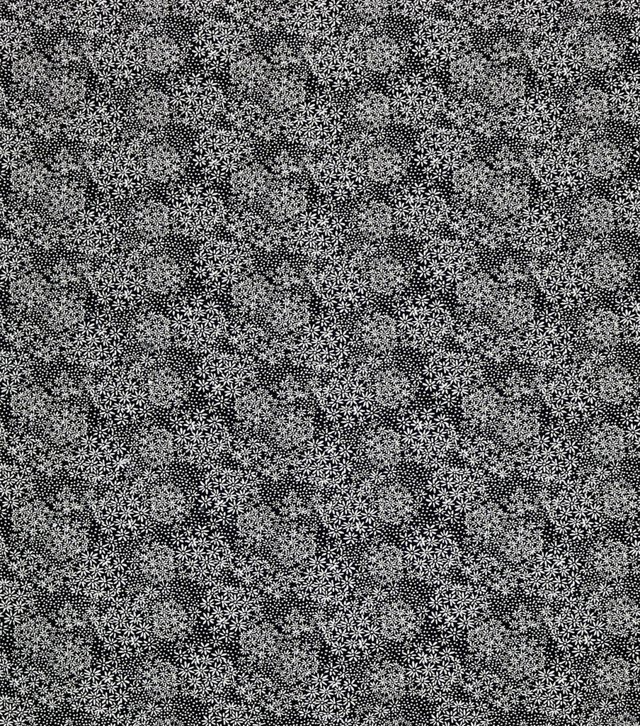 Daisy Black 108 Wide Flannel Fabric