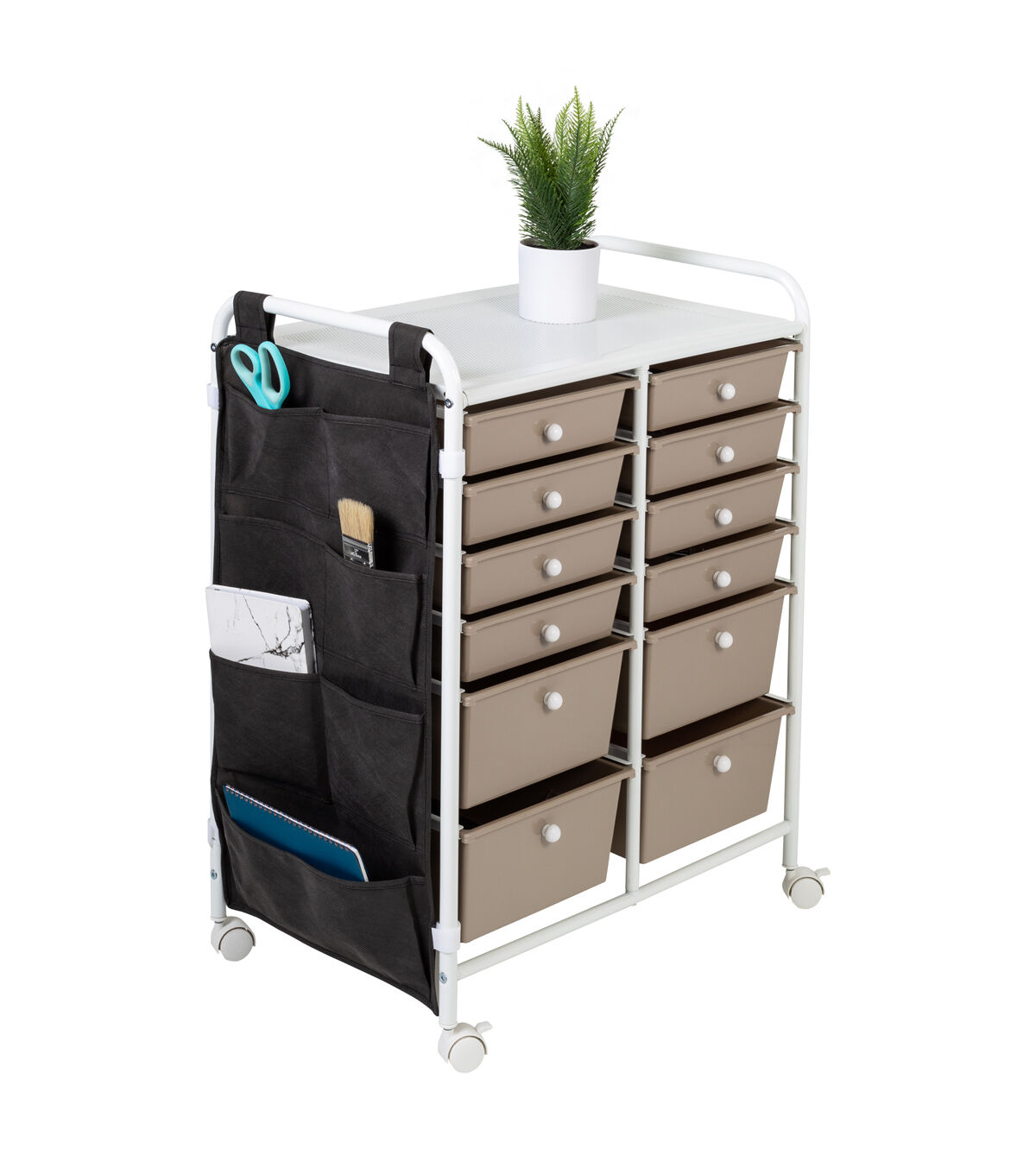 Honey Can Do 25 x 32 Metal 12 Drawer Rolling Storage Craft Cart