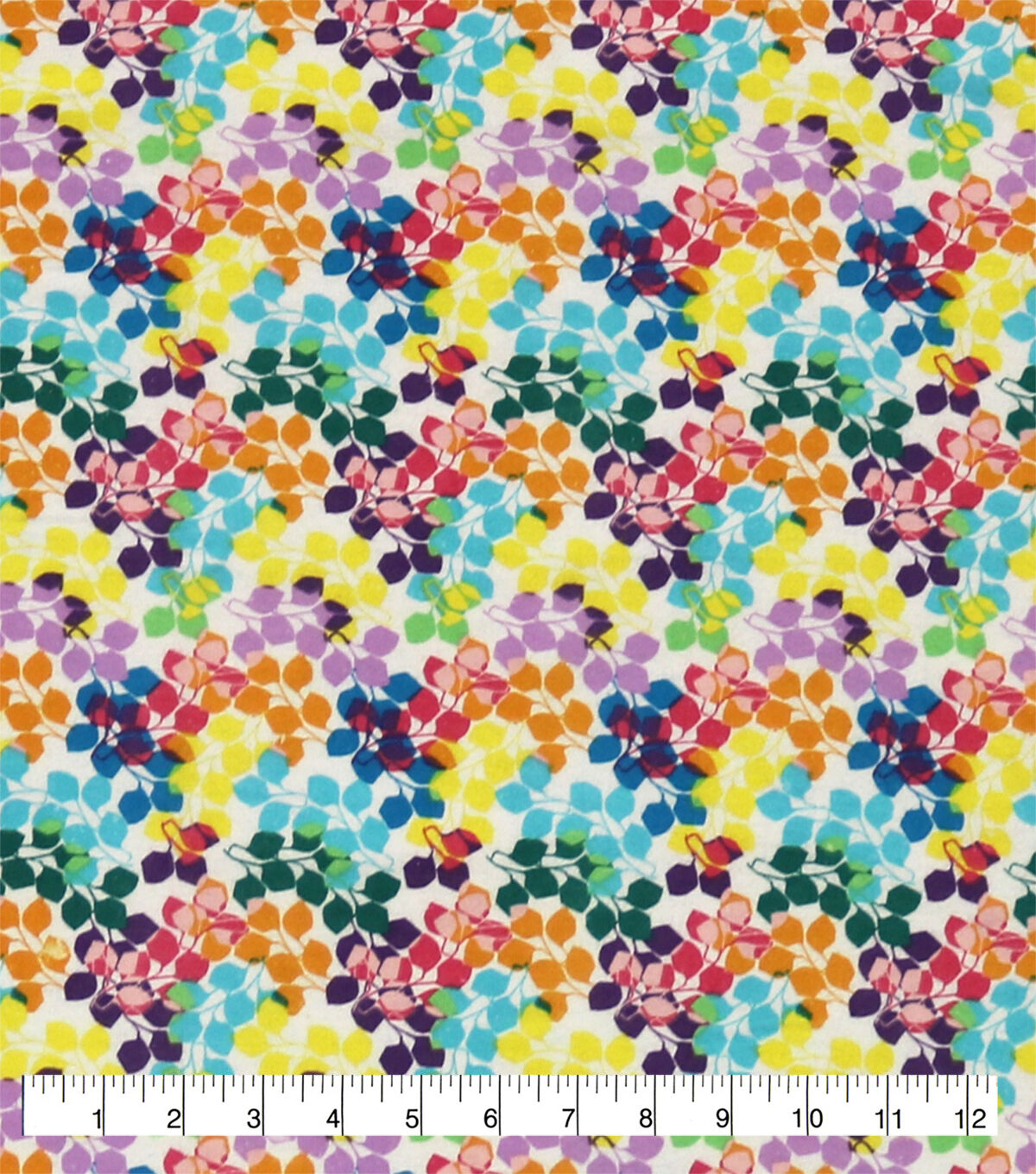 Leaves Black 108 Wide Flannel Fabric