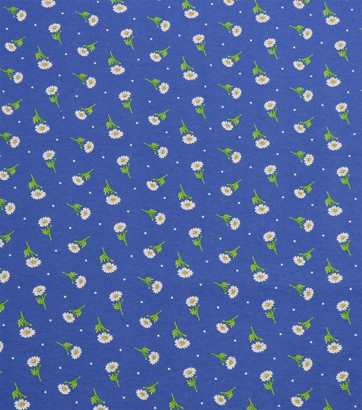 Daisies on Blue Super Snuggle Flannel Fabric