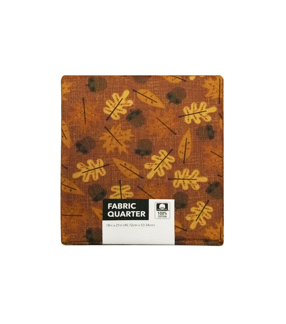 18 x 21 Brown Harvest Leaf Cotton Fabric Quarter 1pc