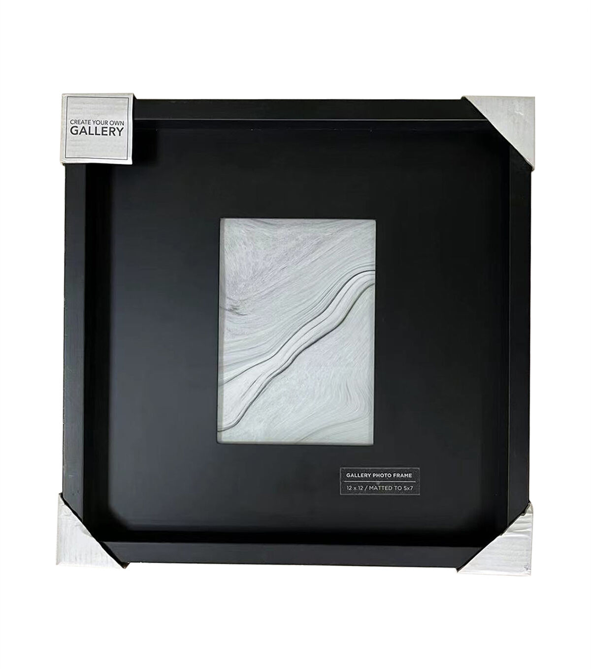 Innovative Creations Black Wooden Frame with Mat 12 x 12