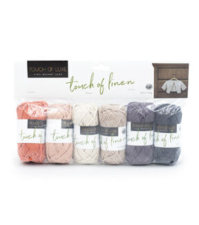 Lion Brand Touch Of Linen Earth 39yds Worsted Cotton Yarn 6 Bundle