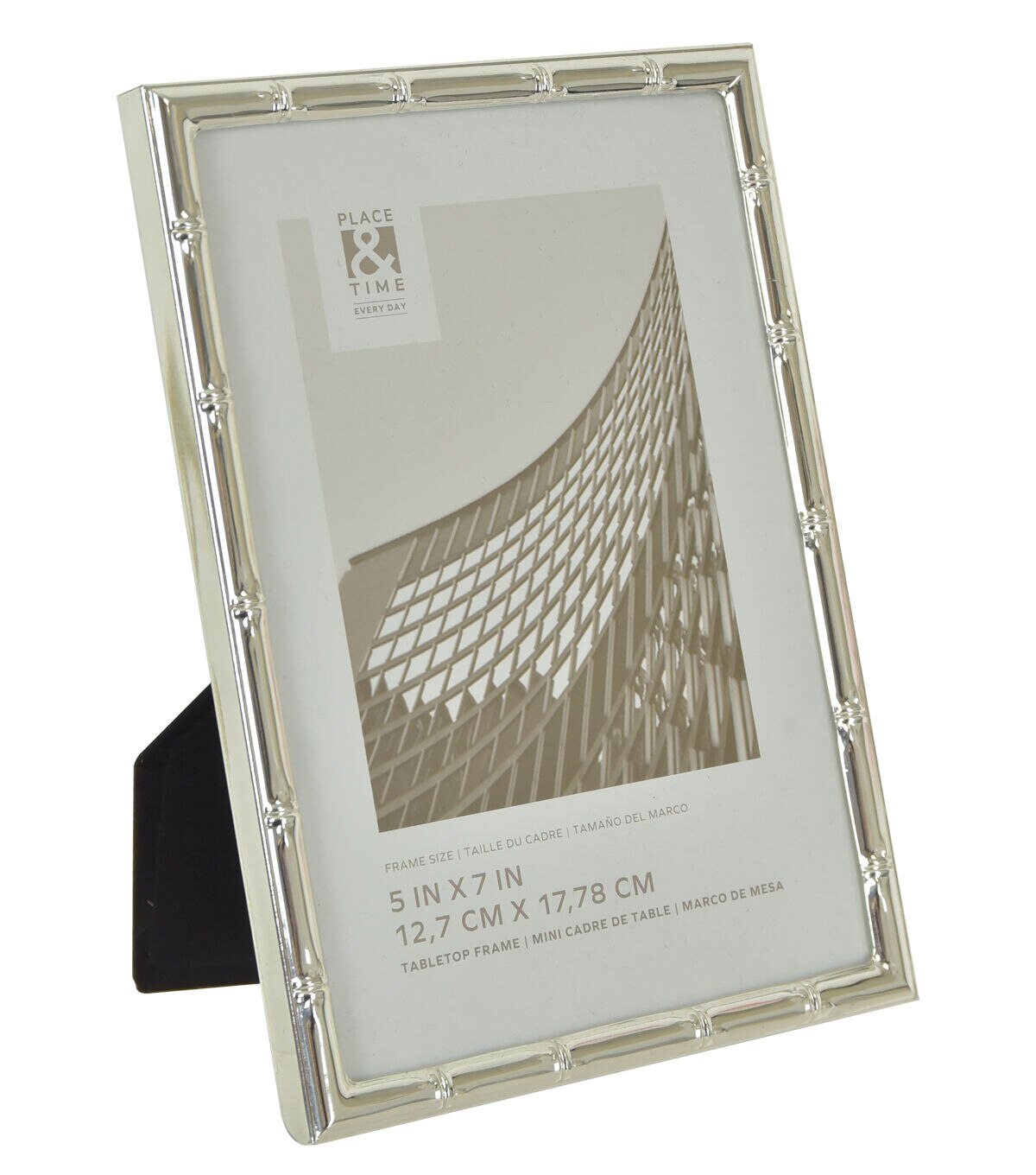 5 x 7 Silver Bamboo Tabletop Picture Frame by Place & Time