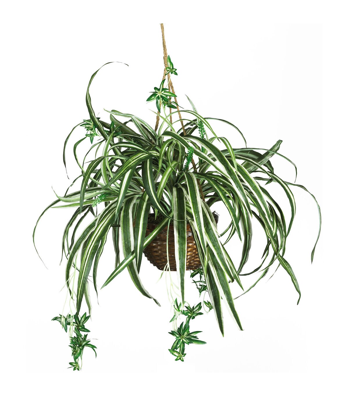 Nearly Natural Spider Silk Plant Hanging Basket