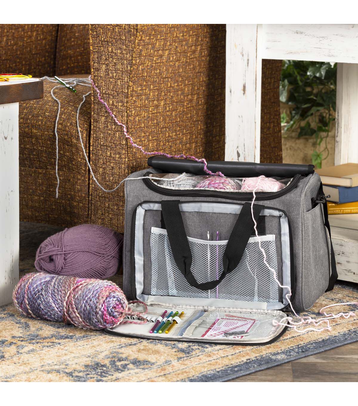 9.5 x 15 All In One Gray Square Storage Bag by Big Twist